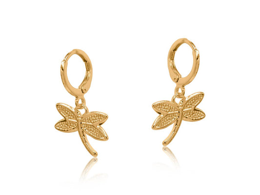 BEATRIZ SEA TOKEN PETITE HUGGIE EARRINGS: GOLD