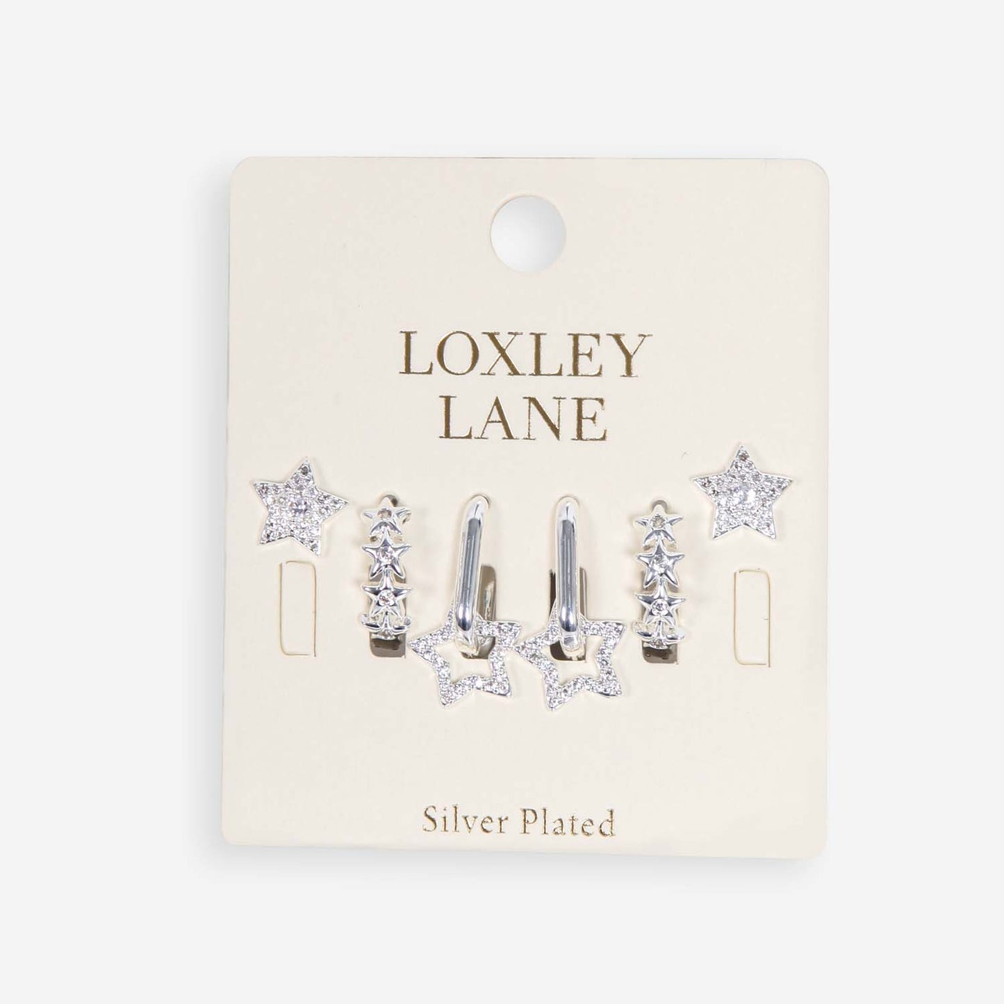 Loxy Lane - 2008601  Silver Star Set Earrings