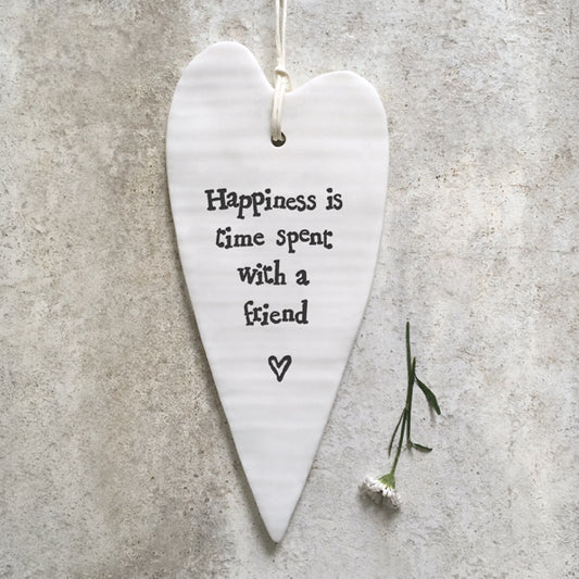 East of India - 2042 Porcelain long heart-Happiness is time
