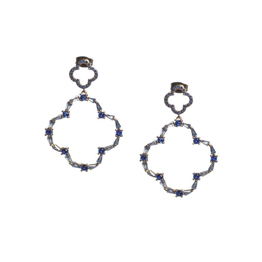 Clover drop blue earrings