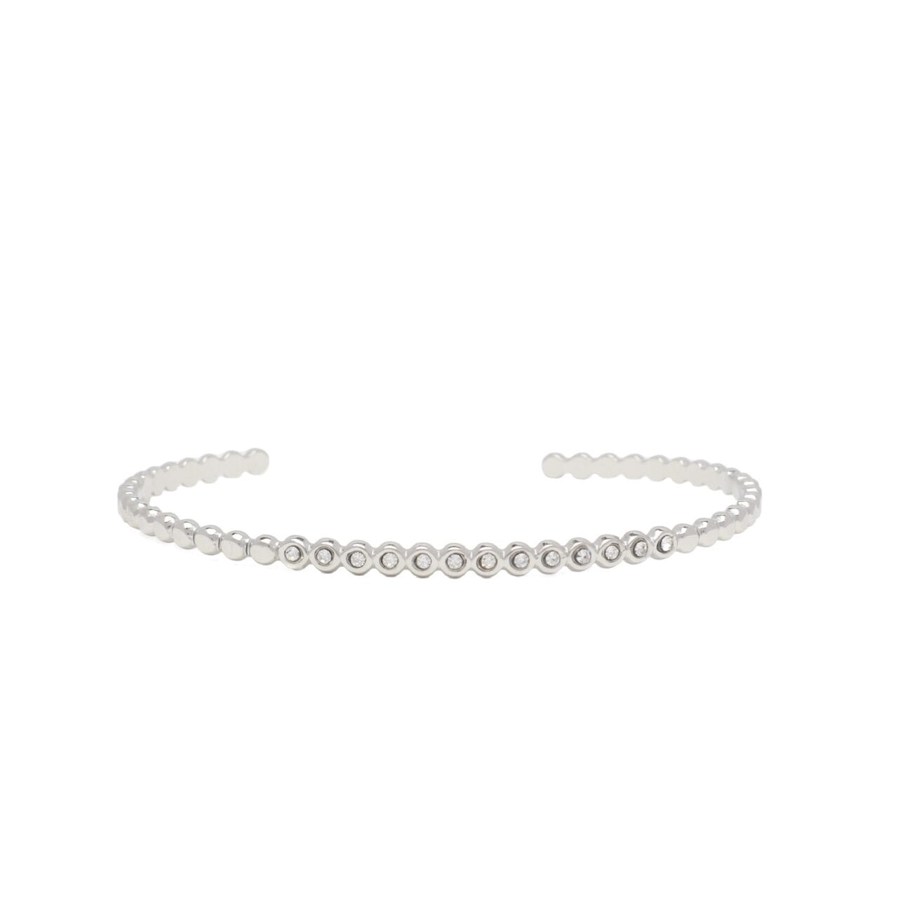 Dainty Crystal Silver Bangle - 2146901