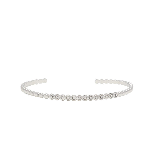 Dainty Crystal Silver Bangle - 2146901