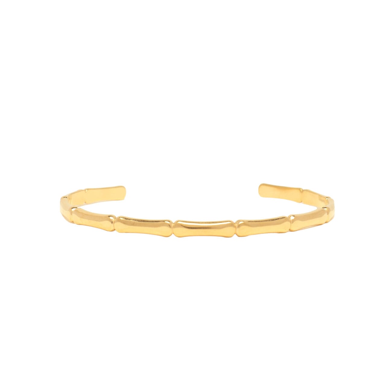 Bamboo Cuff Gold Bangle - 2147007