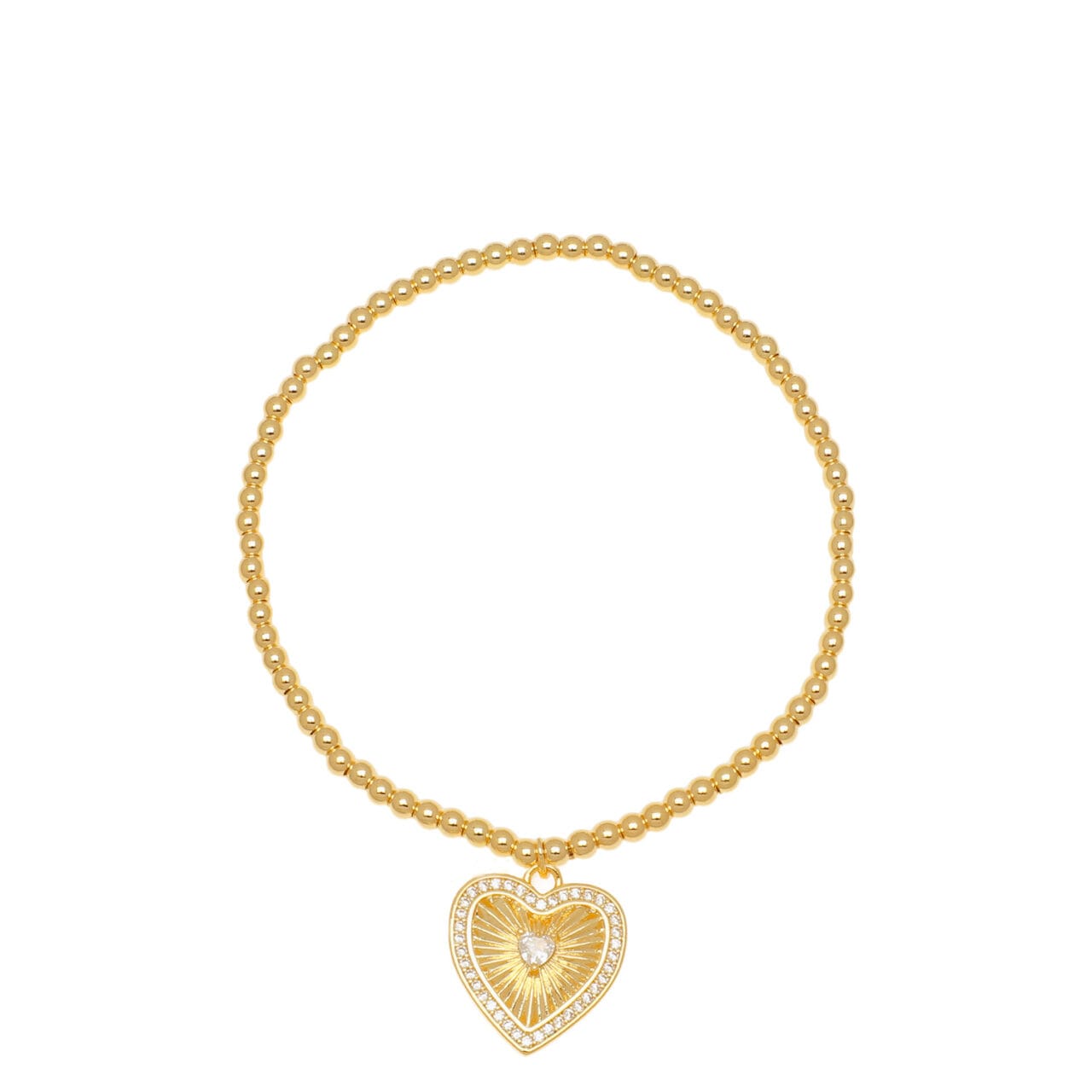 Gold Heart Charm Bracelet - 2149807