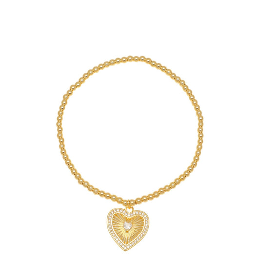 Gold Heart Charm Bracelet - 2149807