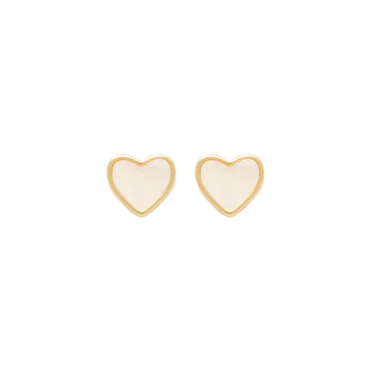 Gold Stud Heart Earrings - 2150407