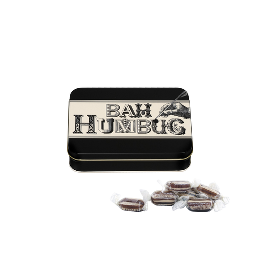 Typography - Bah Humbug Small Rectangular With Humbugs