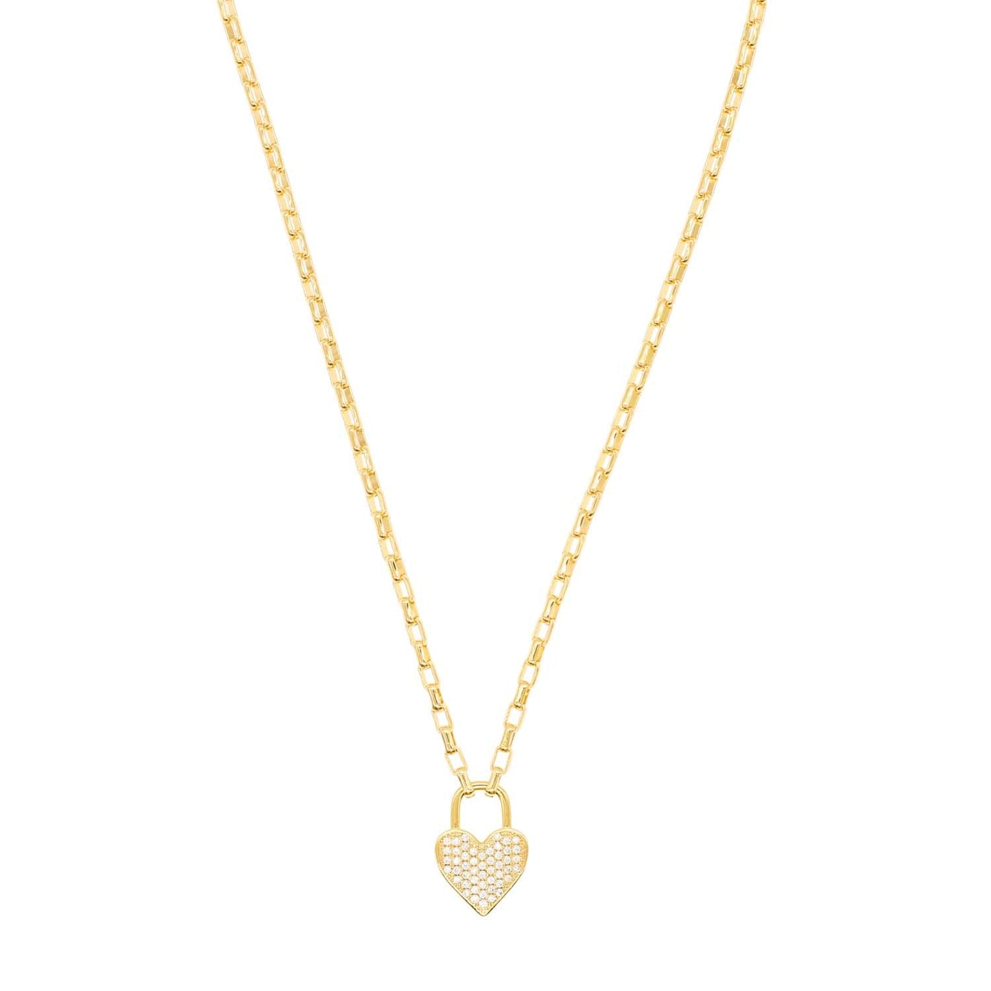 Necklace - Box chain Padlock Gold