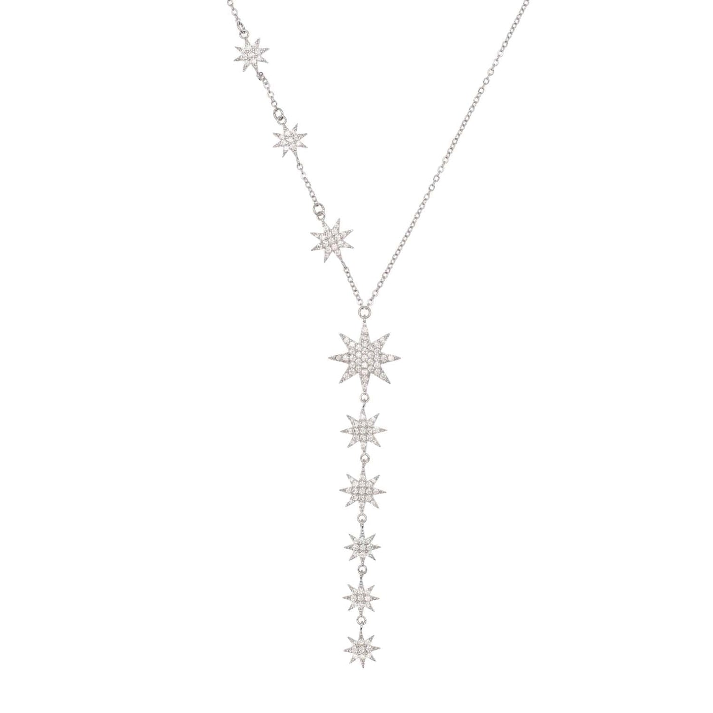 Necklace - Silver Multi Drop