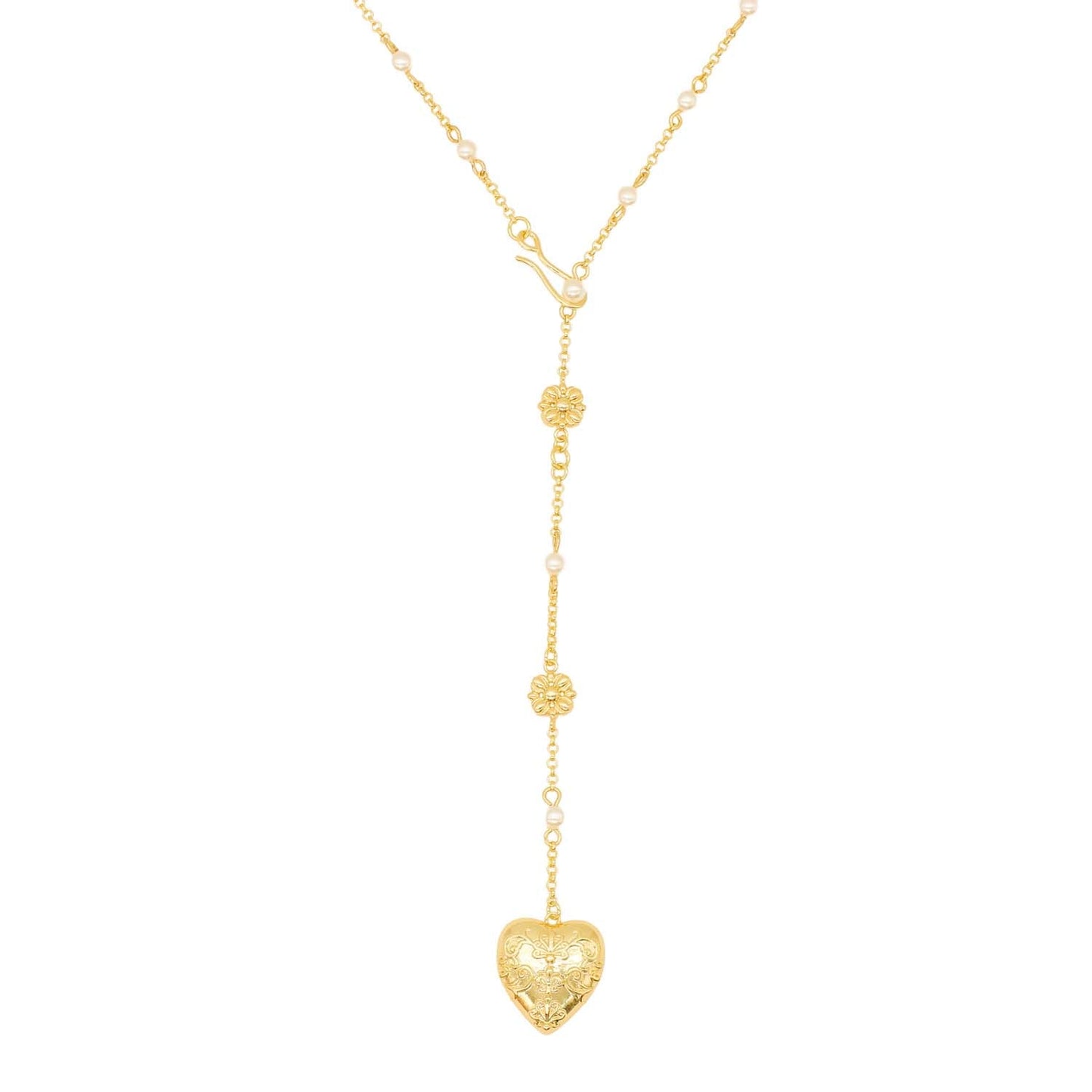 Necklace - Pearl Heart Drop
