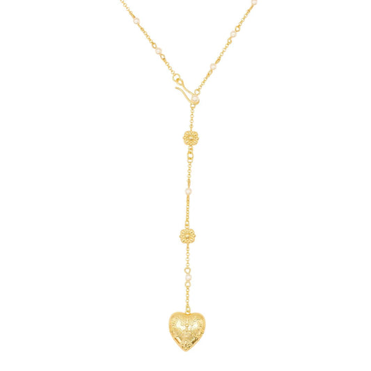 Necklace - Pearl Heart Drop