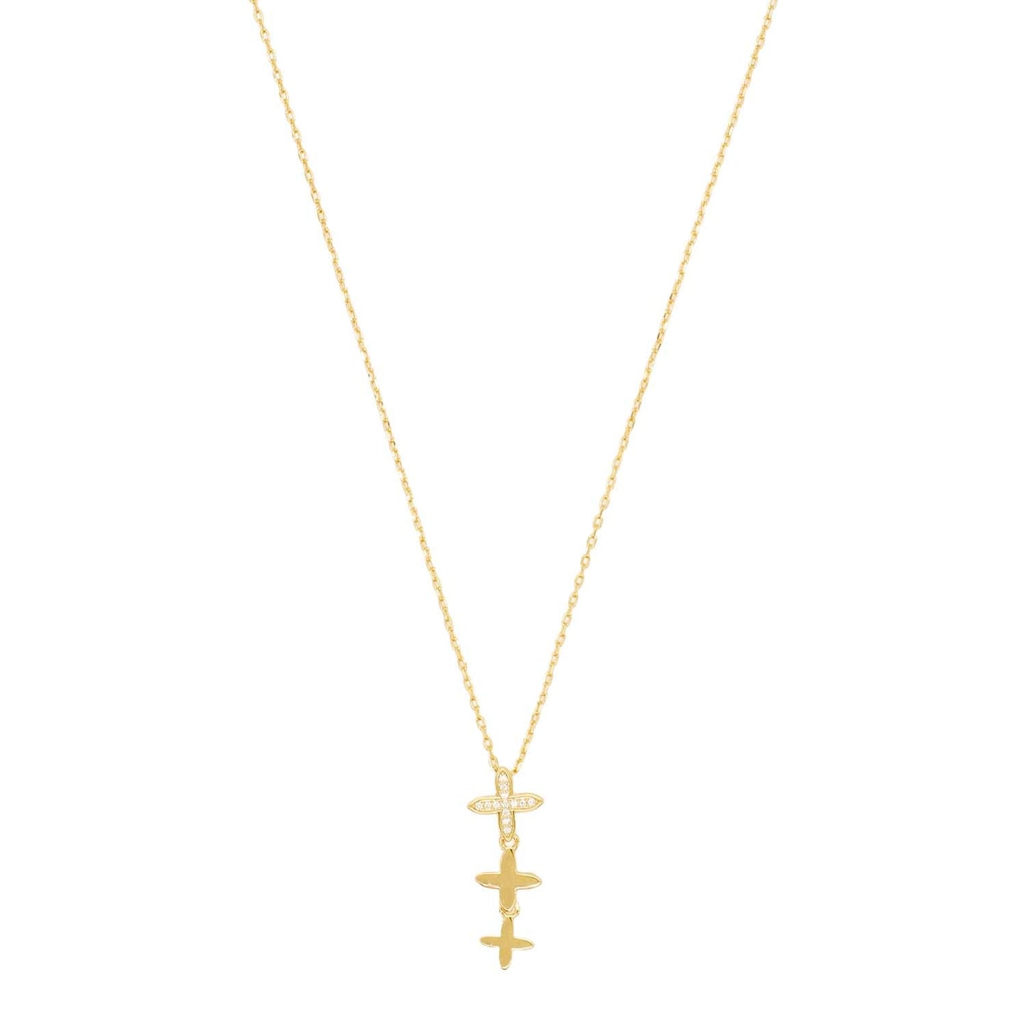 Necklace - Triple Kiss Hanging Pendent