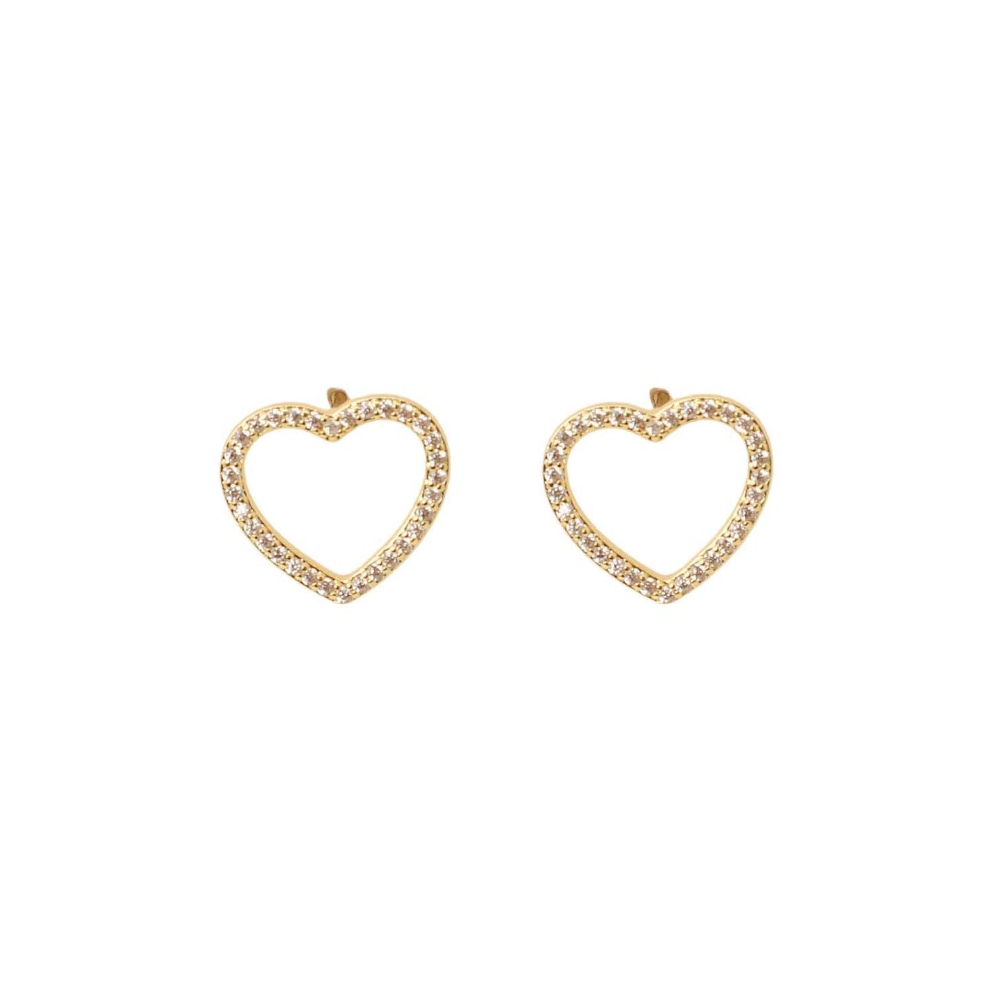 Gold Open Heart Earrings