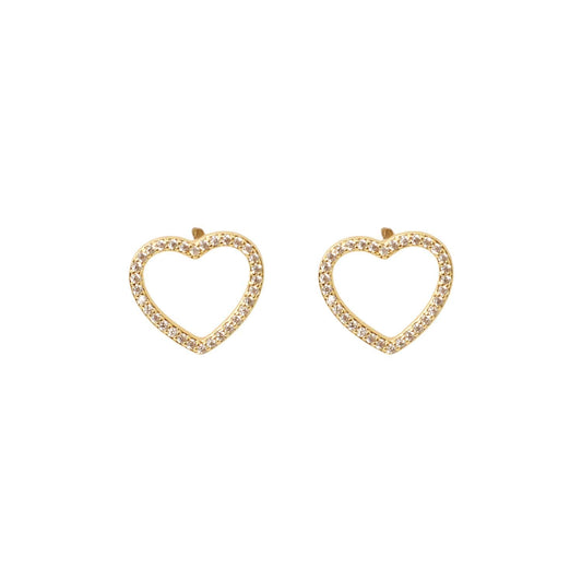 Gold Open Heart Earrings
