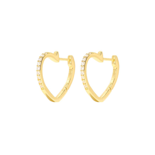 Gold Heart Hoop Earrings