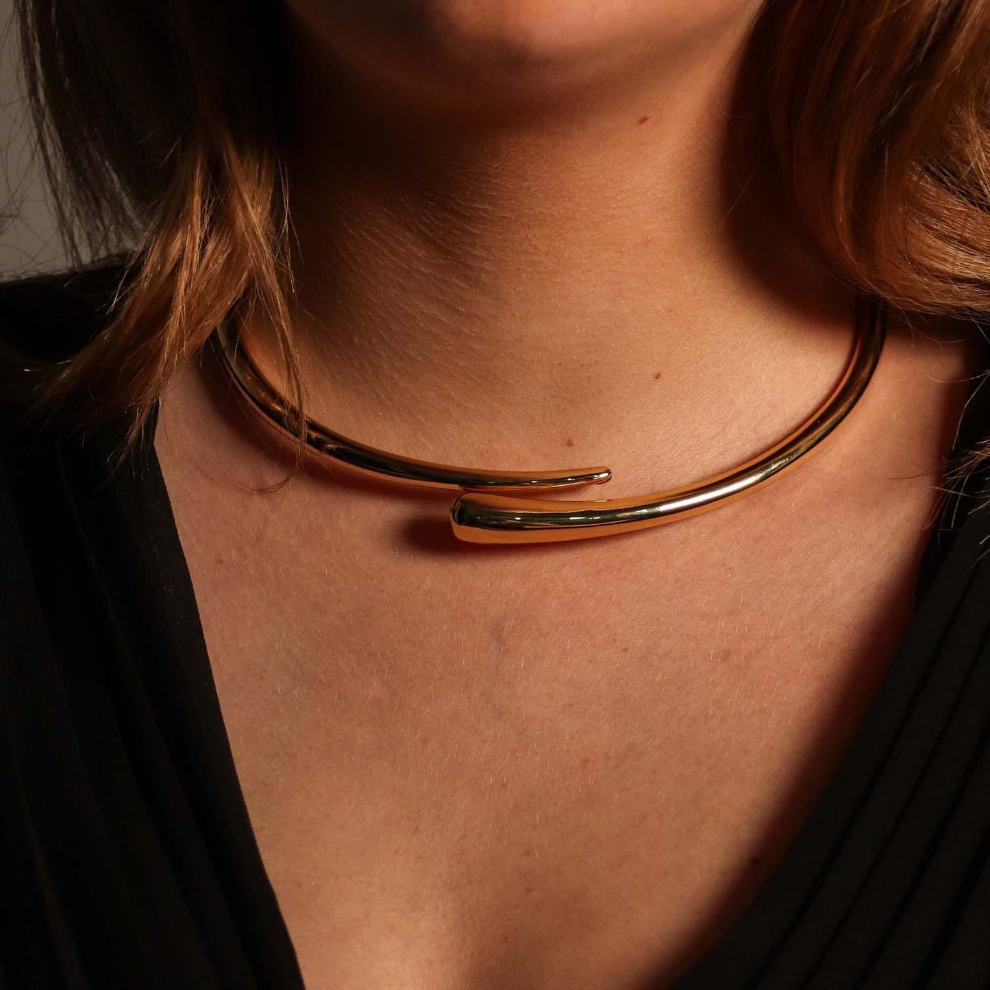 Necklace Collar Teardrop Gold