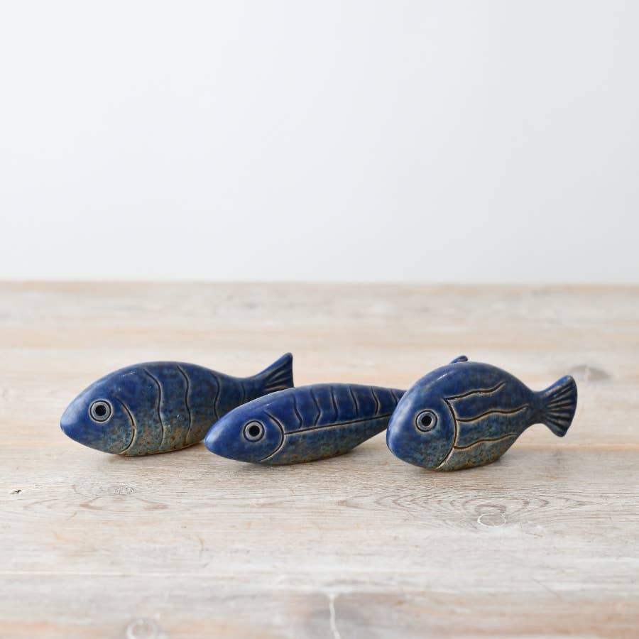 Blue Speckle Fish Deco, 9.4cm