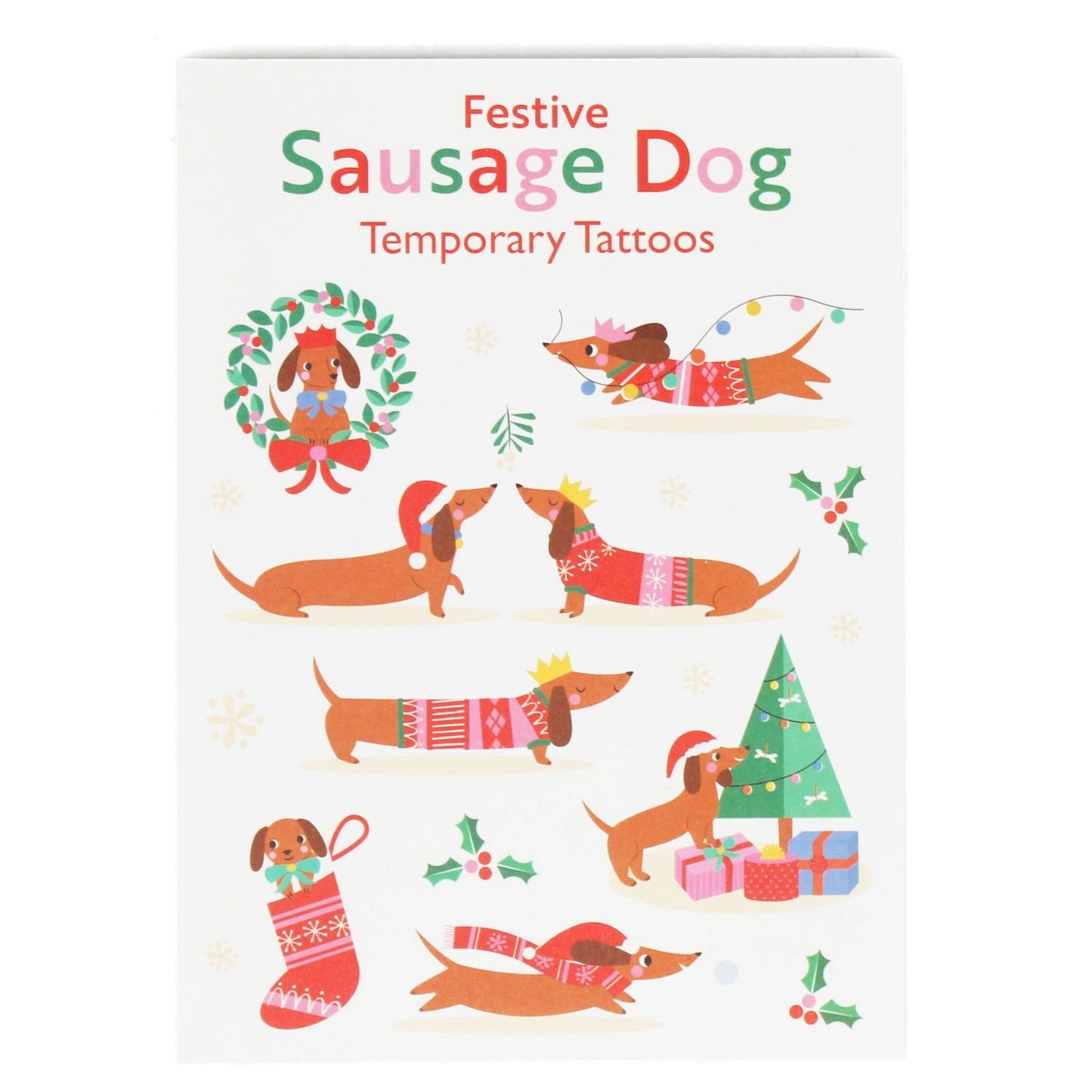 Temporary Tattoos - Festive Sausage Dog