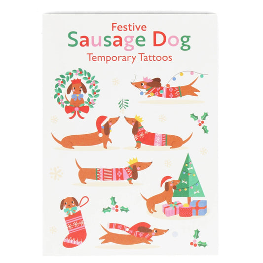 Temporary Tattoos - Festive Sausage Dog