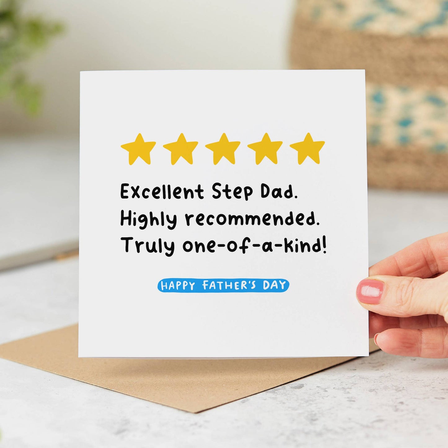 Excellent Step Dad Father’s Day Card – Funny 5 Star Review