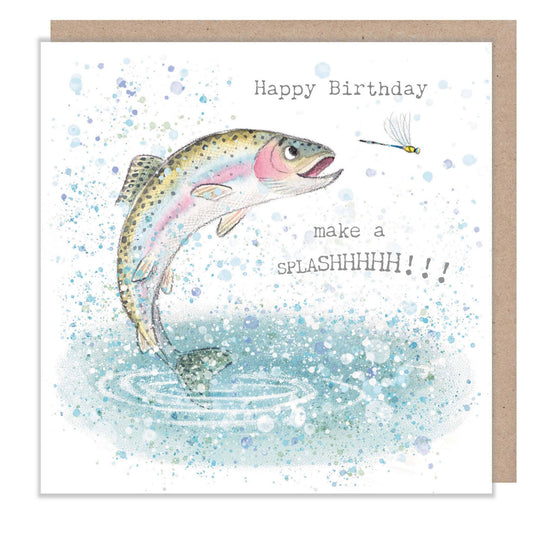 Birthday card - Jumping Fish  'Down by the River' RIV013