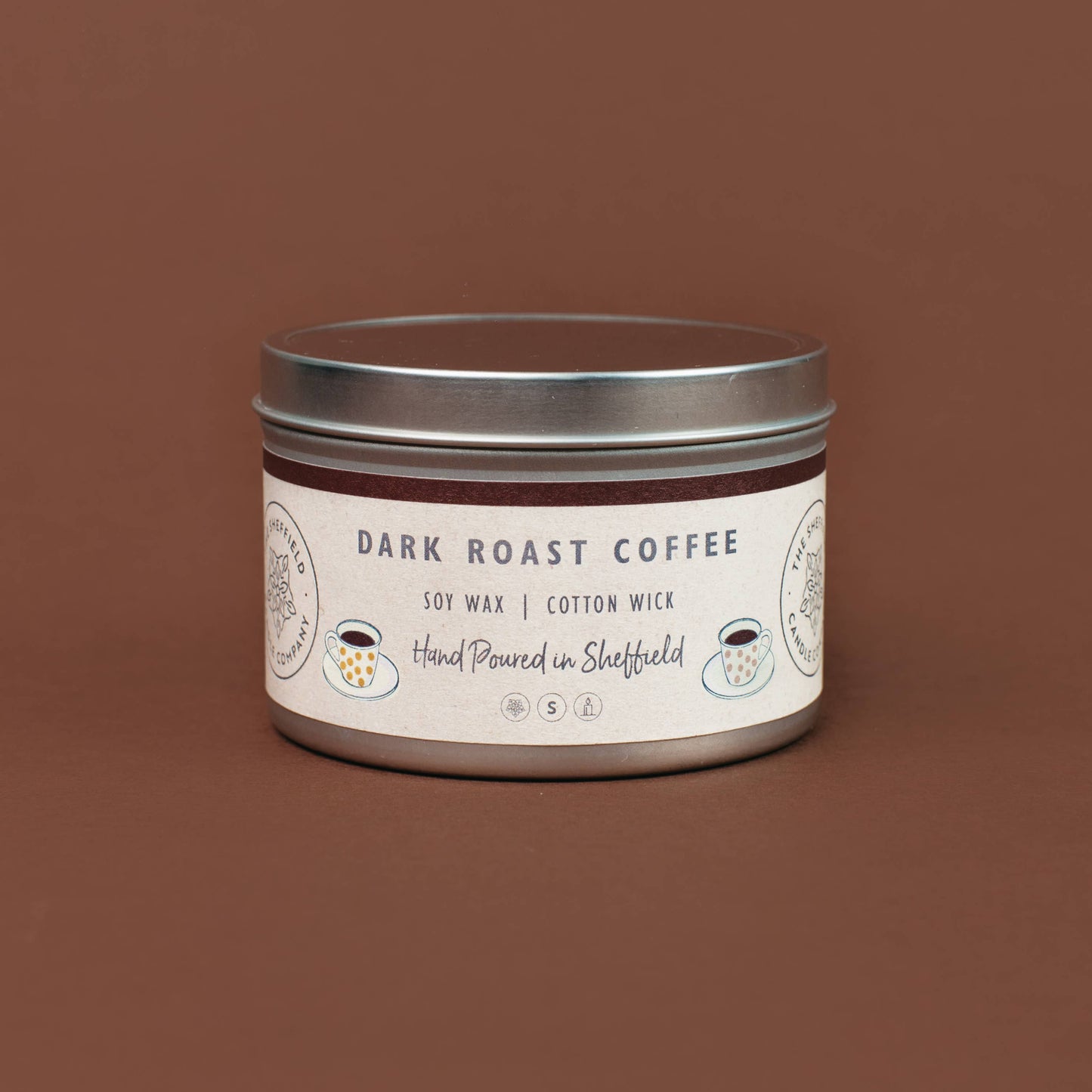 Dark Roast Coffee Large Tin | Scented Candle | Soy Wax