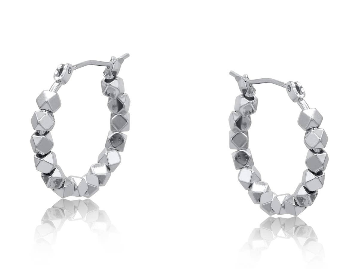 ANNABEL PETITE BRASS EARRINGS: SILVER