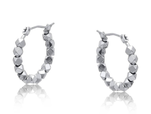 ANNABEL PETITE BRASS EARRINGS: SILVER