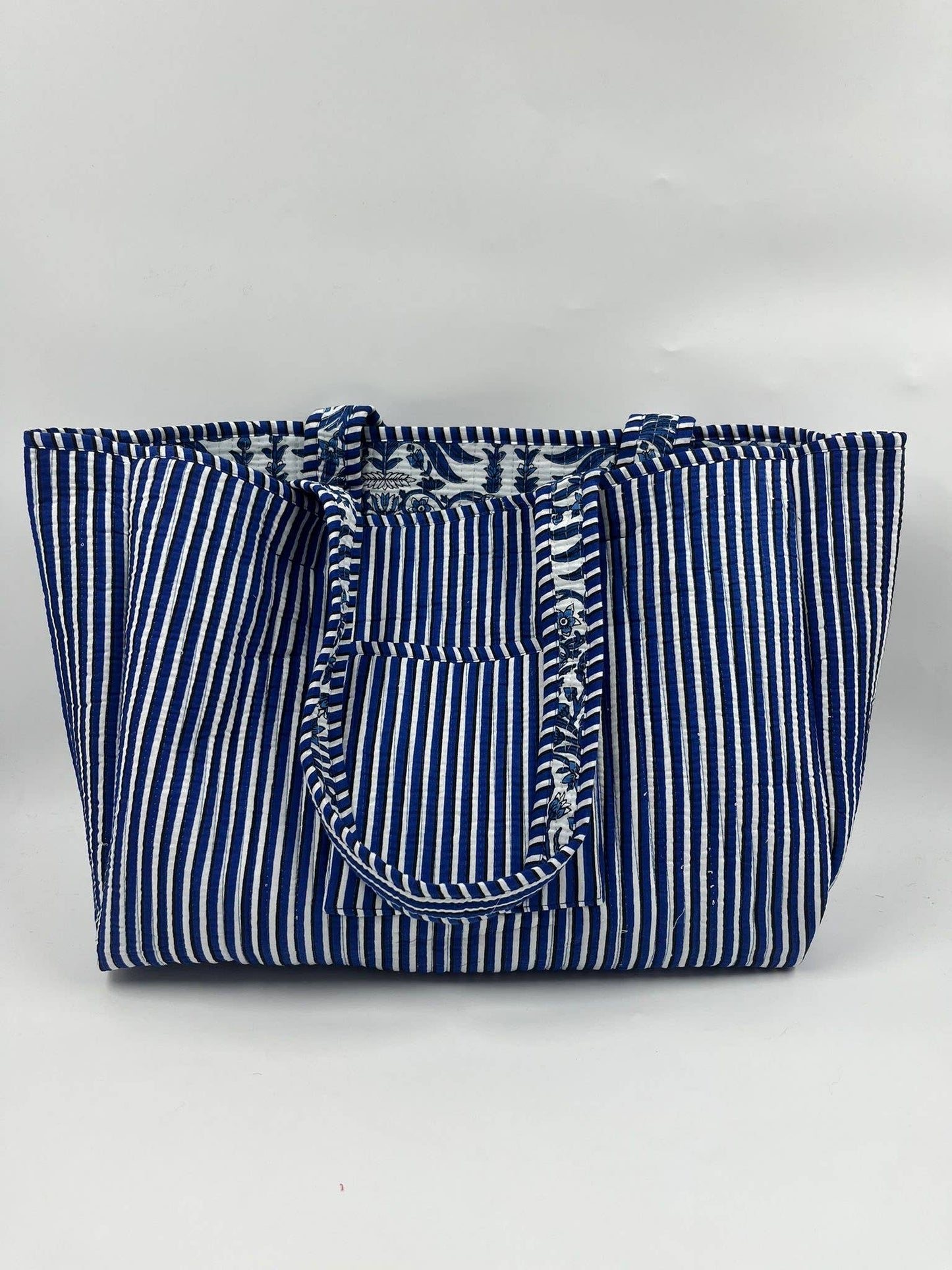 100% Cotton Kantha Quilted Boho Reversible (Small) Tote Bag