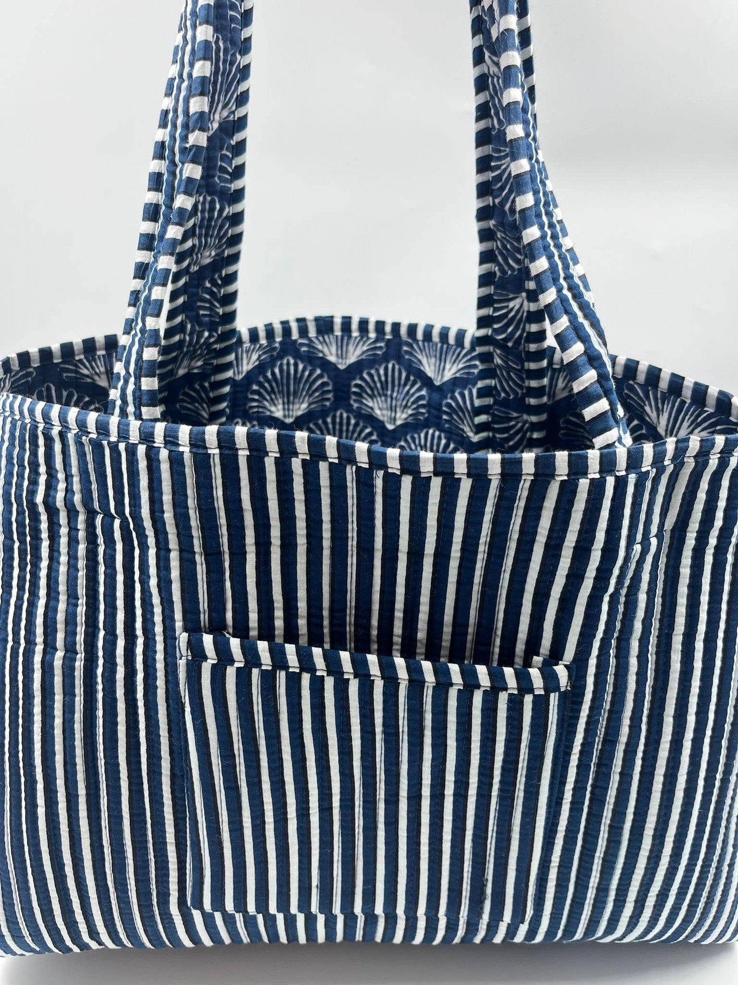 100% Cotton Kantha Quilted Boho Reversible (Small) Tote Bag