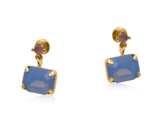 Bellas Gems Stud Earrings: Blue