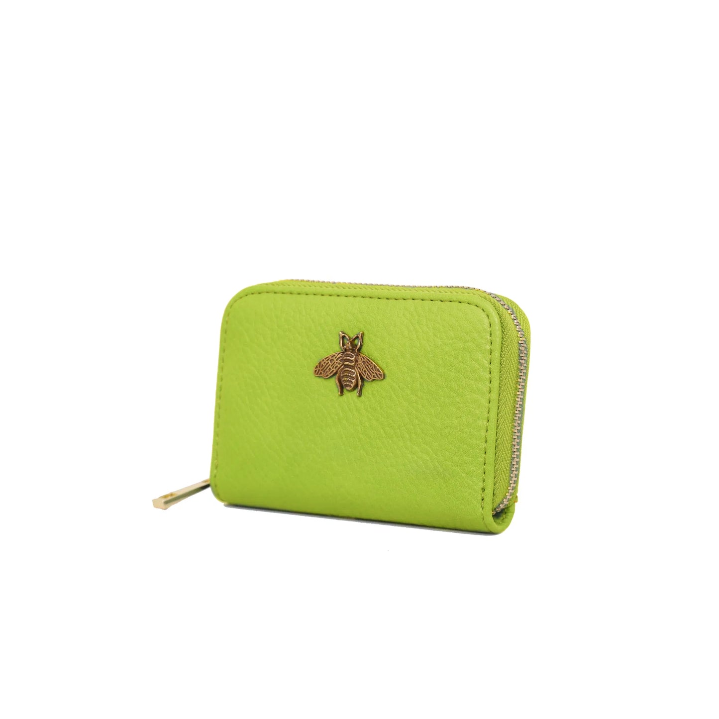 KB11 RFID Zip Card Holder with Bee Detail: Brown