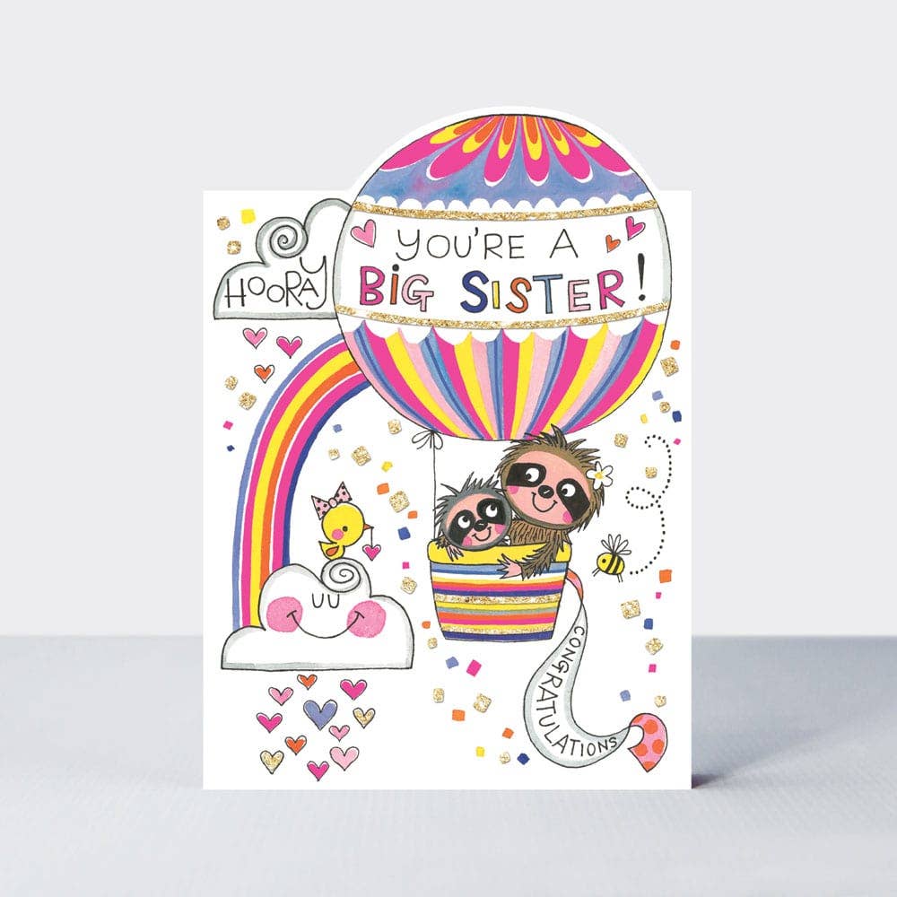 Cherry On Top - a Big Sister Sloth Birthday Card