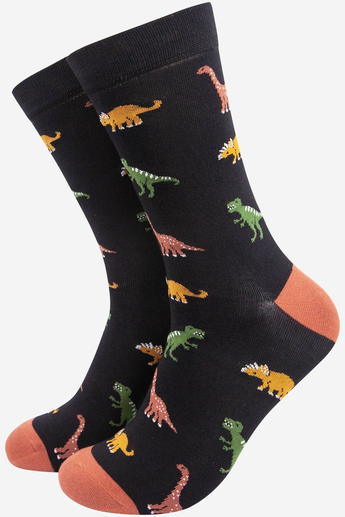Men's Bamboo Socks - Black, Dinosaurs: UK 7-11 | EU 40.5-46 | US 8-12