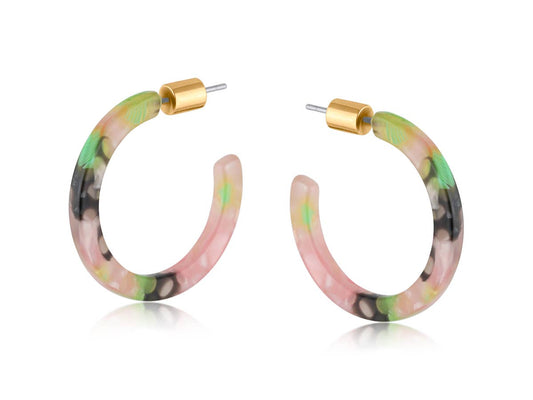 ILONA RESIN SKINNY EARRINGS: PINK