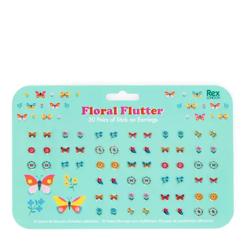 Rex - Childrens stick on earrings - Floral Flutter