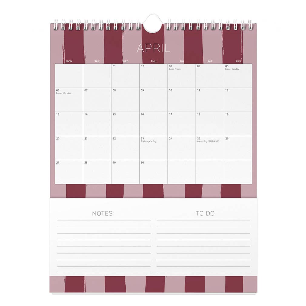 2026 Graphic Wall Calendar - Month to View - Storage Pockets