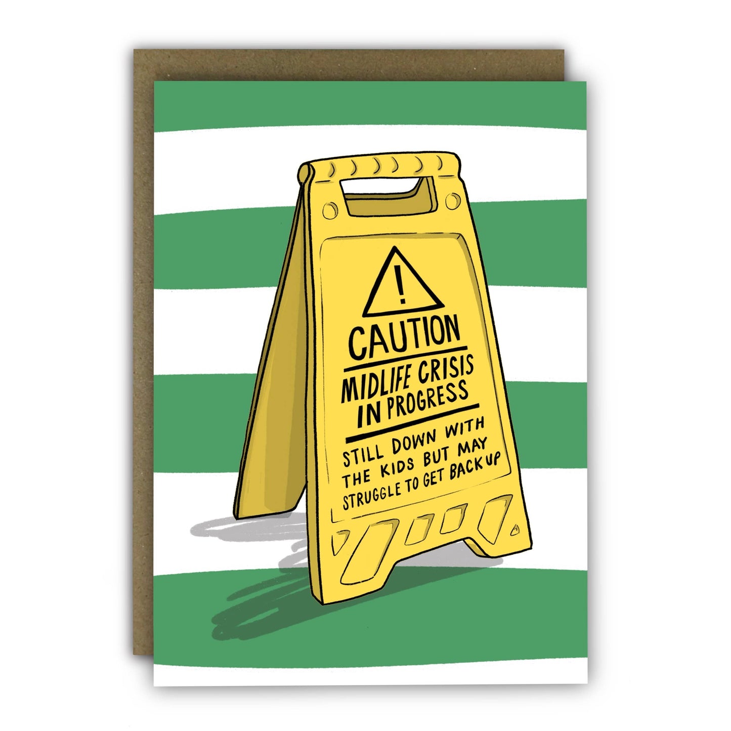 Funny Birthday Card - A6 - Caution Sign Midlife Crisis: Naked