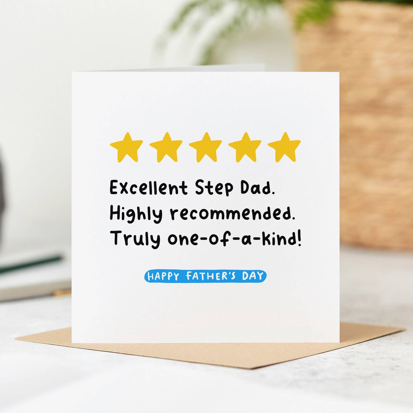 Excellent Step Dad Father’s Day Card – Funny 5 Star Review