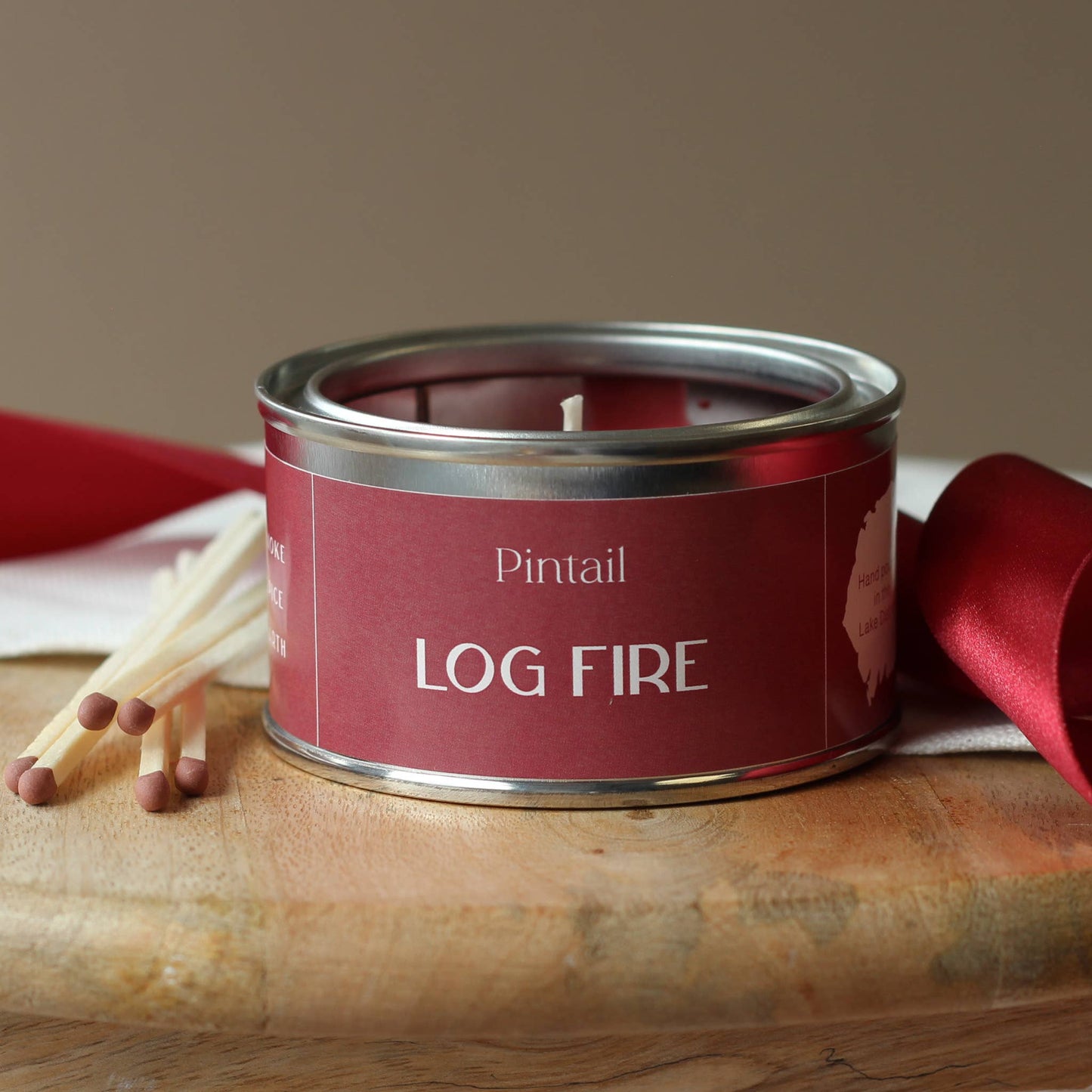 Log Fire Paint Pot Candle | Candles in Tins | Small Candles