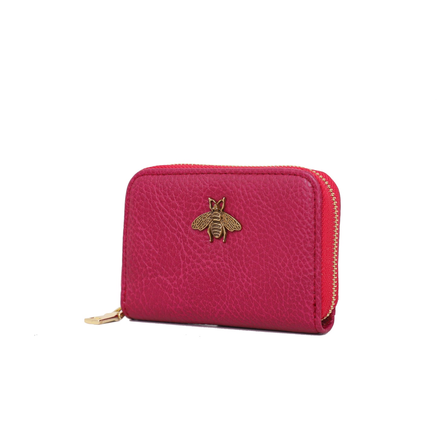 KB11 RFID Zip Card Holder with Bee Detail: DARK GREEN