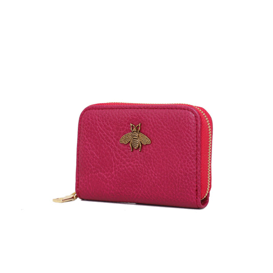 KB11 RFID Zip Card Holder with Bee Detail: ROSE