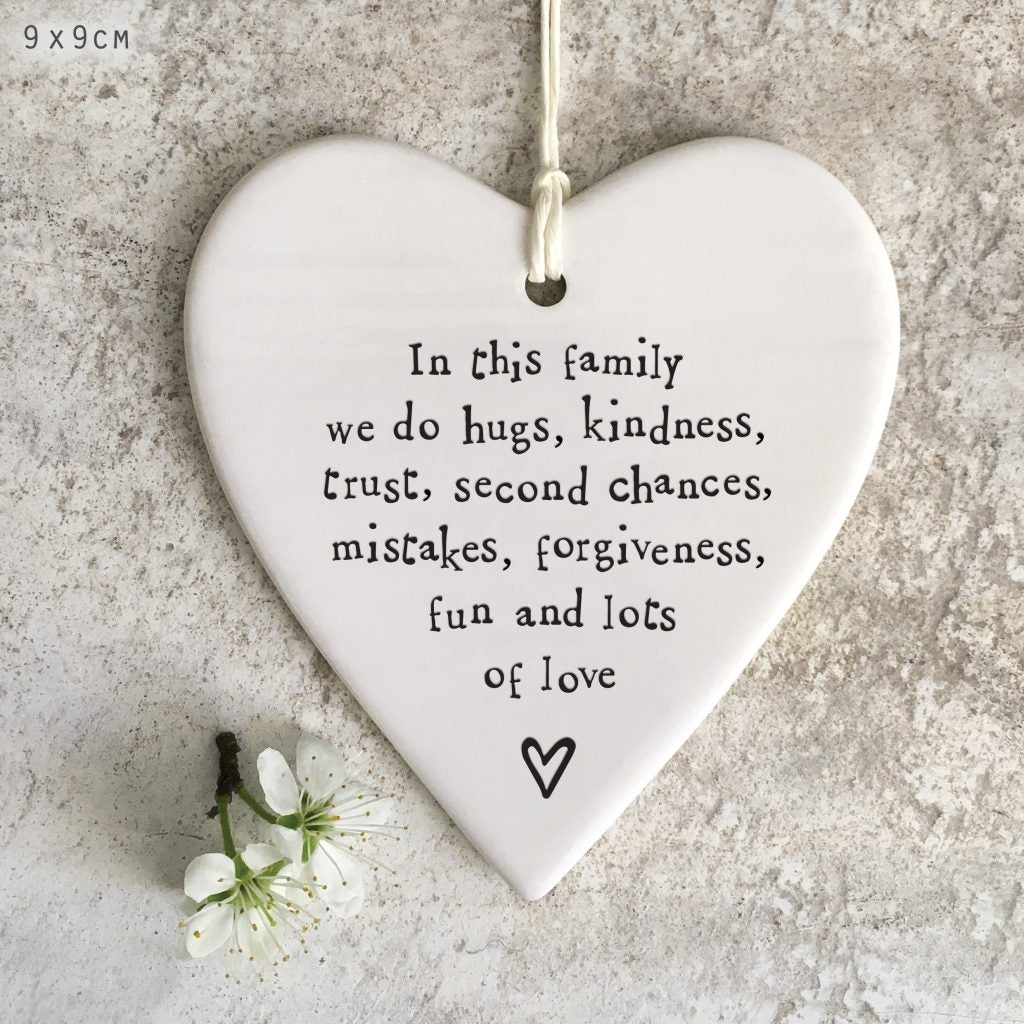 EAST OF INDIA - 4201 Porcelain round heart- In this family
