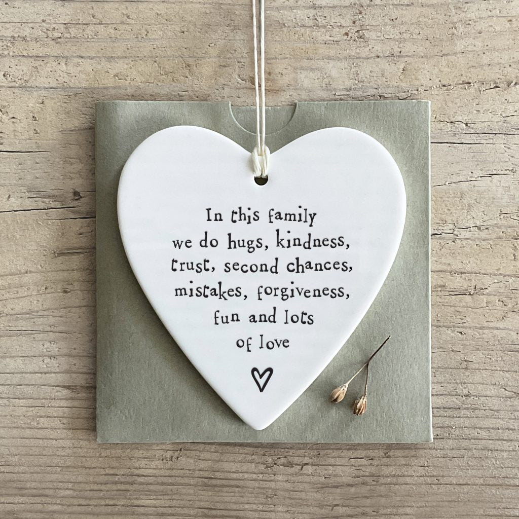 EAST OF INDIA - 4201 Porcelain round heart- In this family