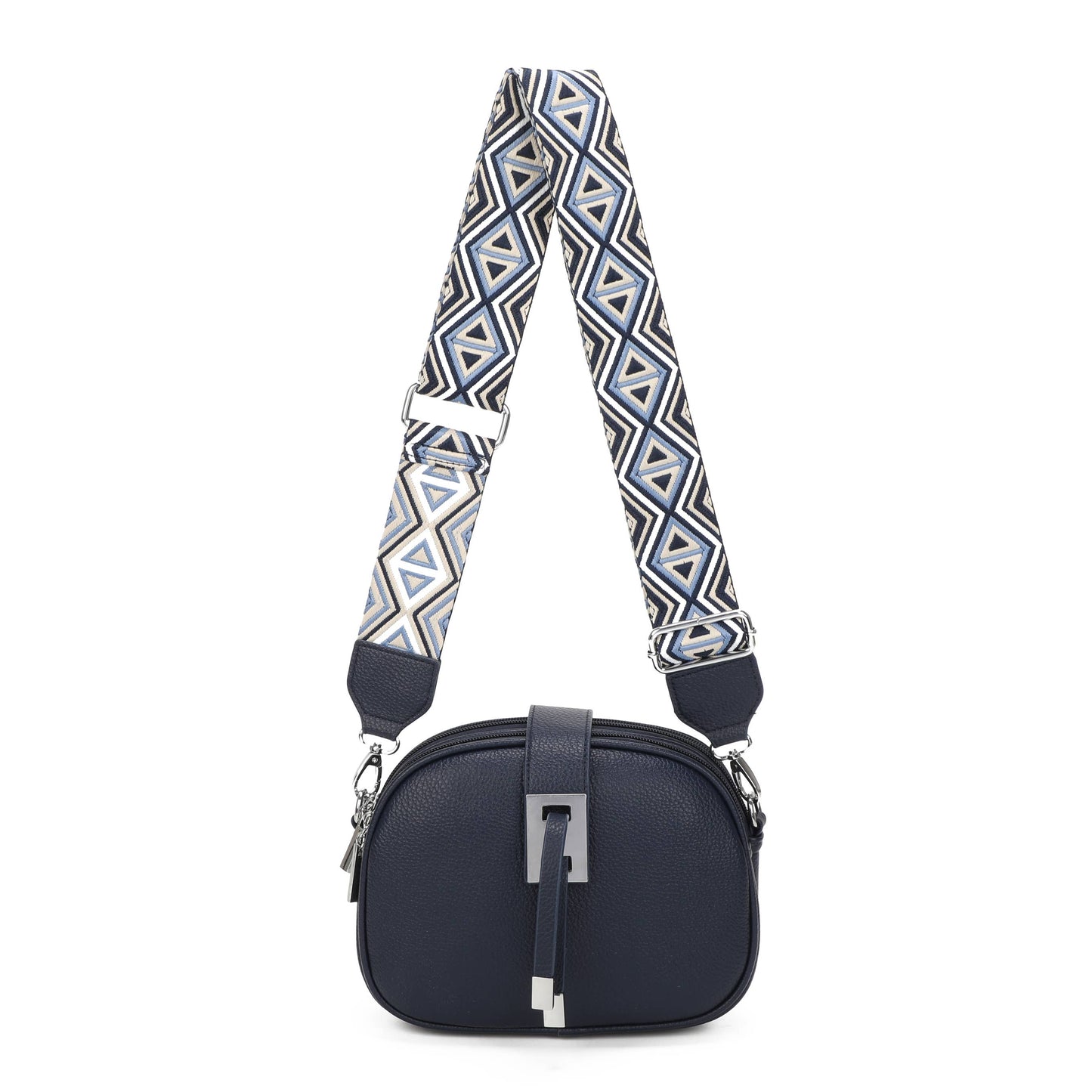 JM1307 Everyday Crossbody Bag with Pattern Strap: Green
