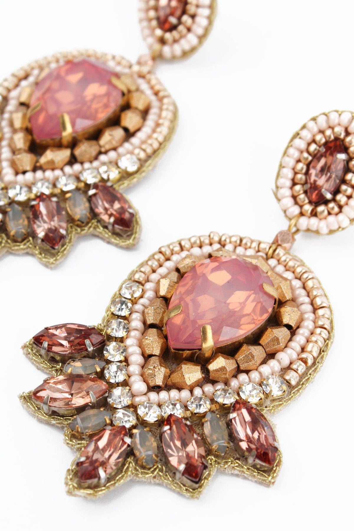 PEACH ART DECO EARRING