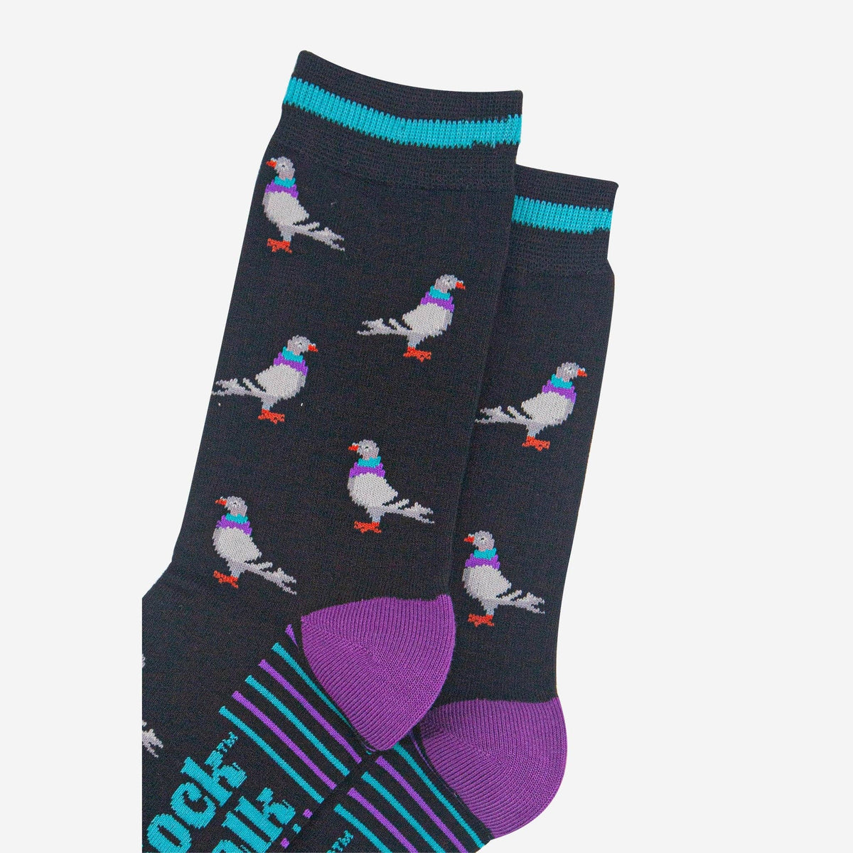 Men's Bamboo Socks - Black/Purple, Pigeon: UK 7-11 | EU 40.5-46 | US 8-12