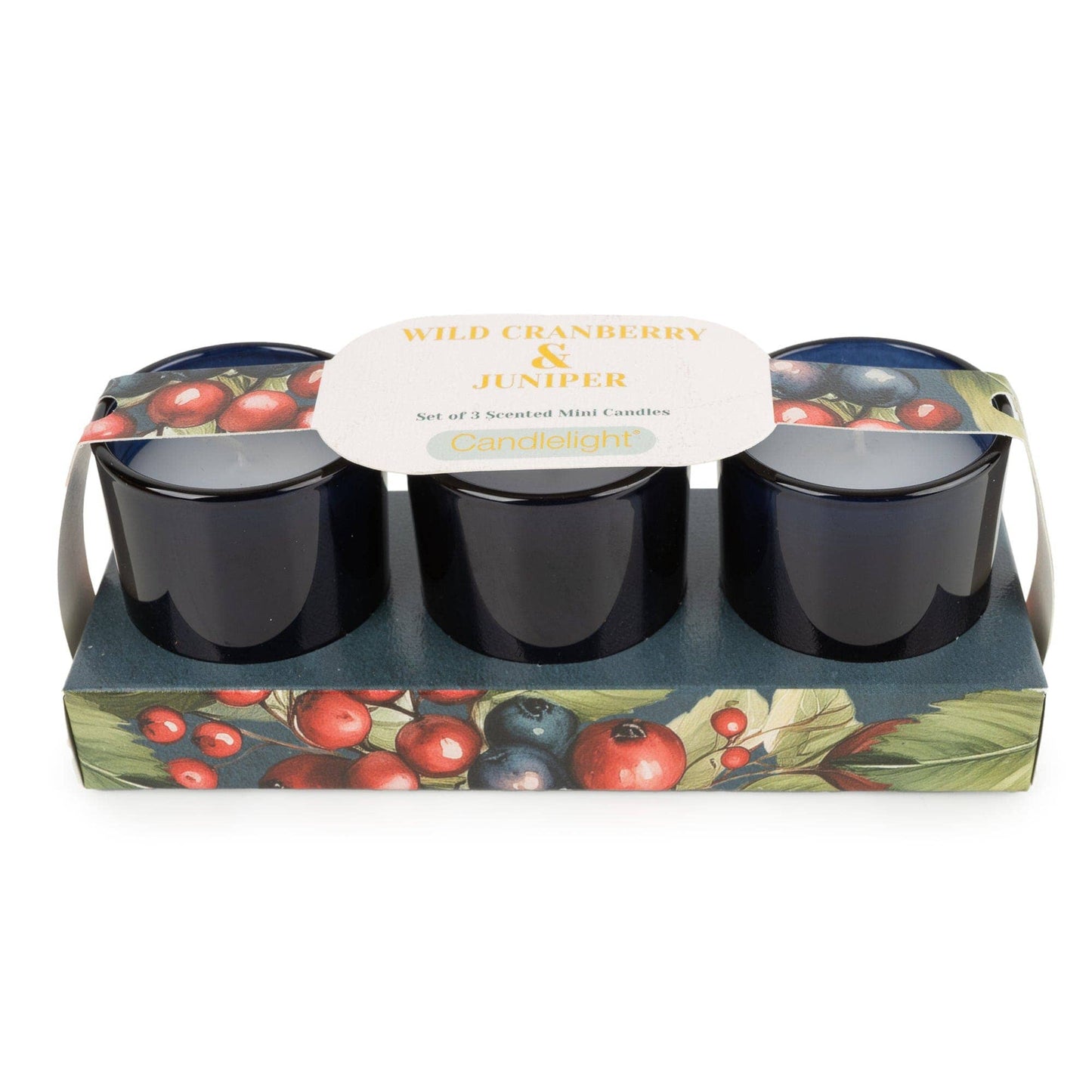 Set of 3 Votive Candles - Cranberry & Juniper