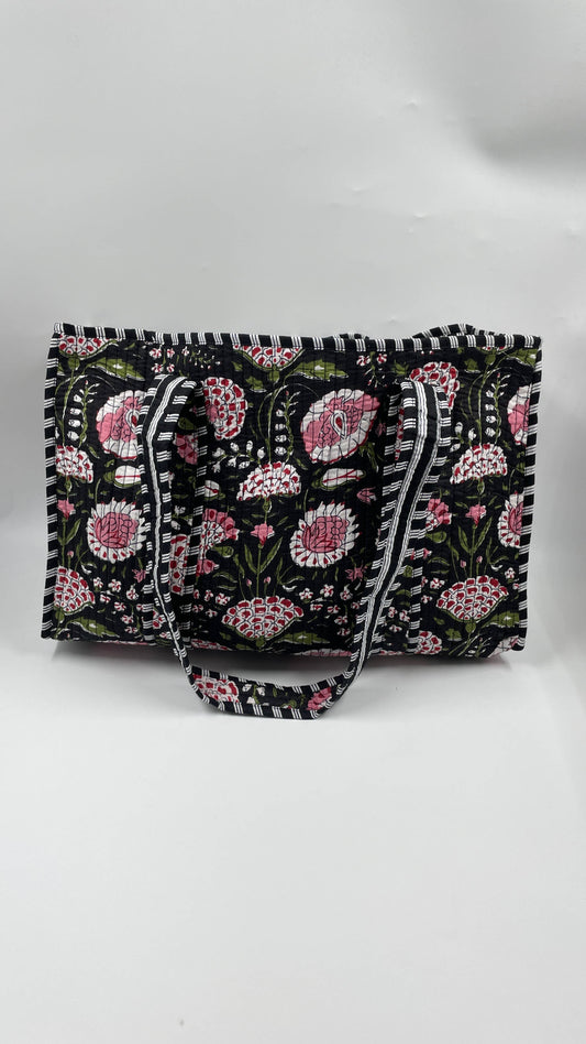 100% Cotton Kantha Quilted Boho Reversible (Small) Tote