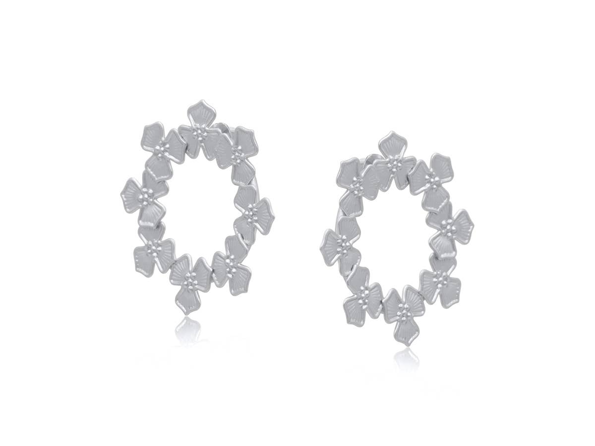 OPHELIA WREATH  MATTE METAL EARRINGS: GOLD